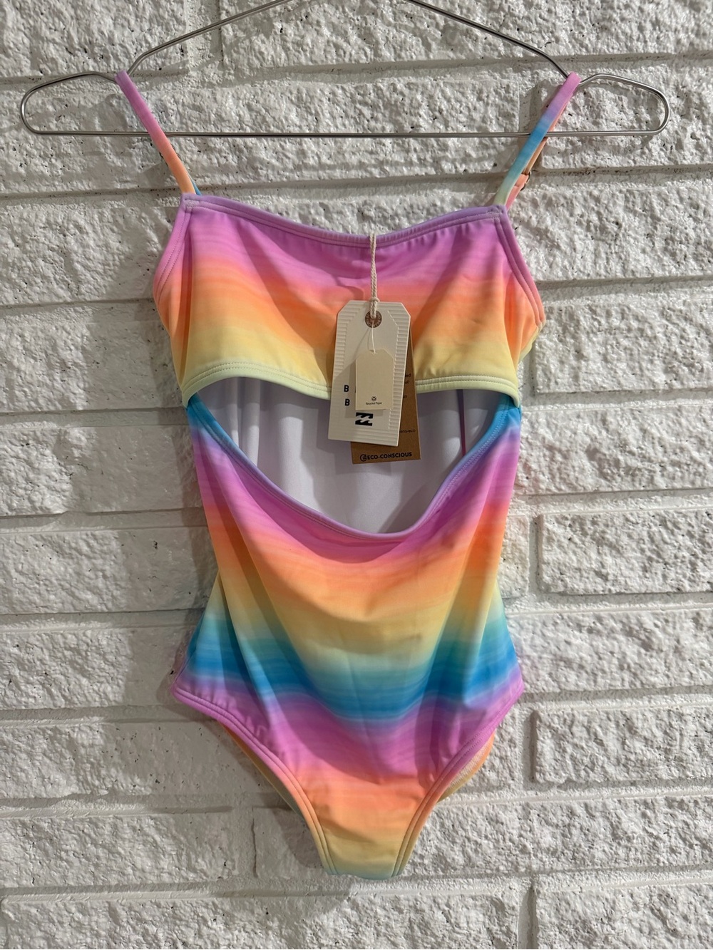 Billabong Vista Dreamin Rainbow Cutout One-Piece Kids Swimsuit - Multi